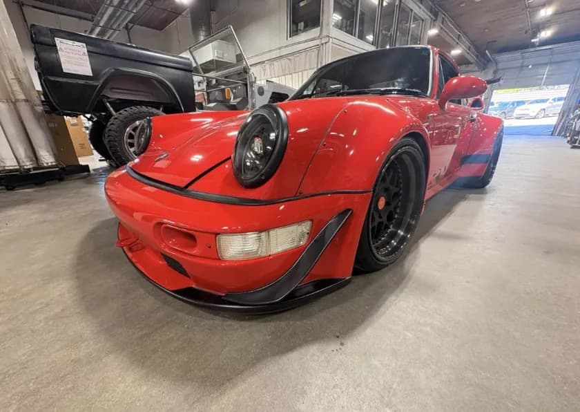 Classic red Porsche 911 rear.